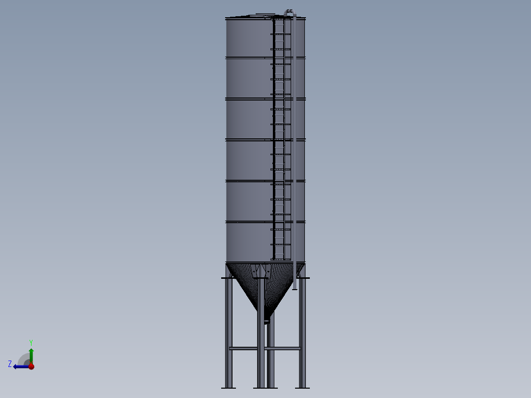 水泥筒仓右视图