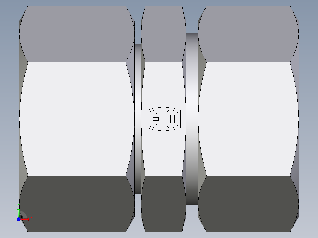 卡套式工业通用硬管接头EO_Distance_piece_adapter_DA28ZL71前视图