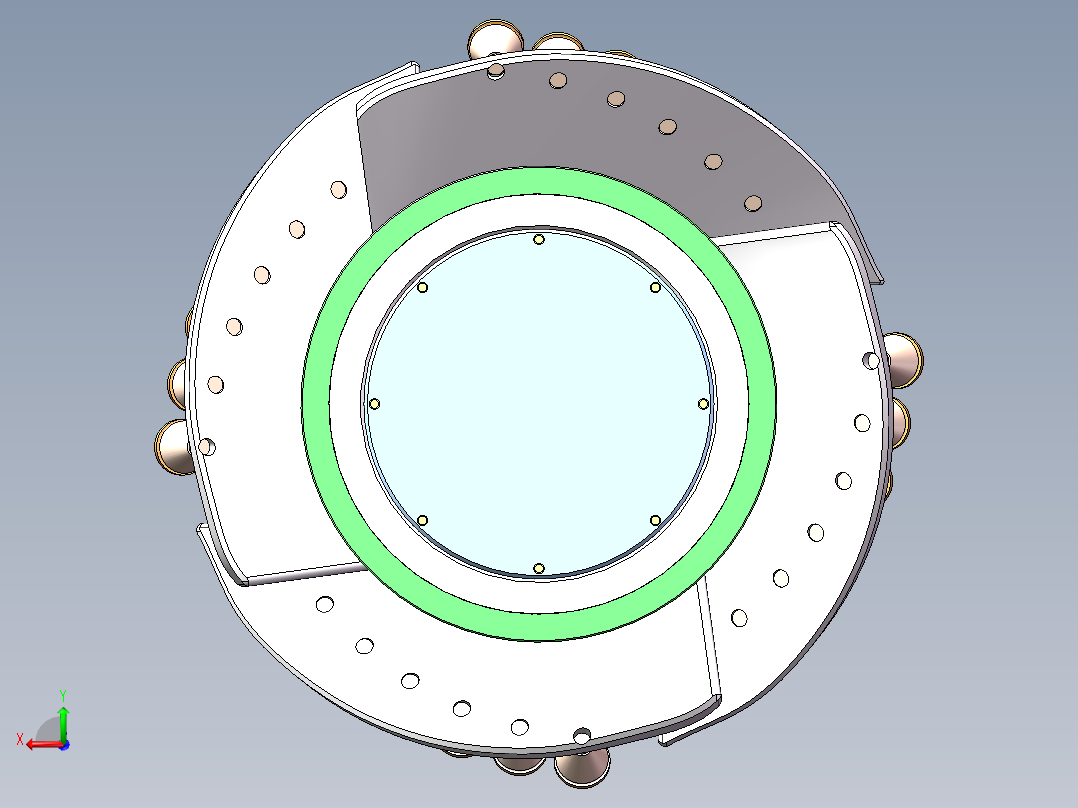 Q493-采煤机滚筒的设计【三维SolidWorks】后视图