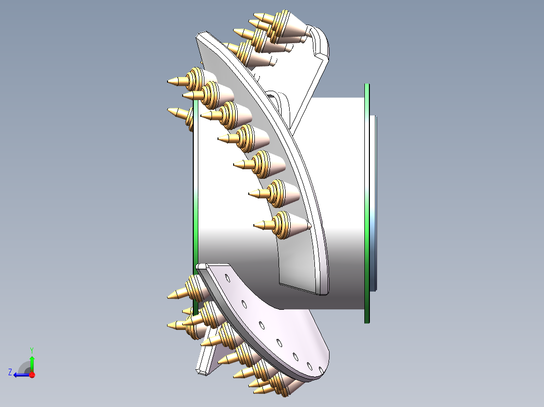 Q493-采煤机滚筒的设计【三维SolidWorks】右视图