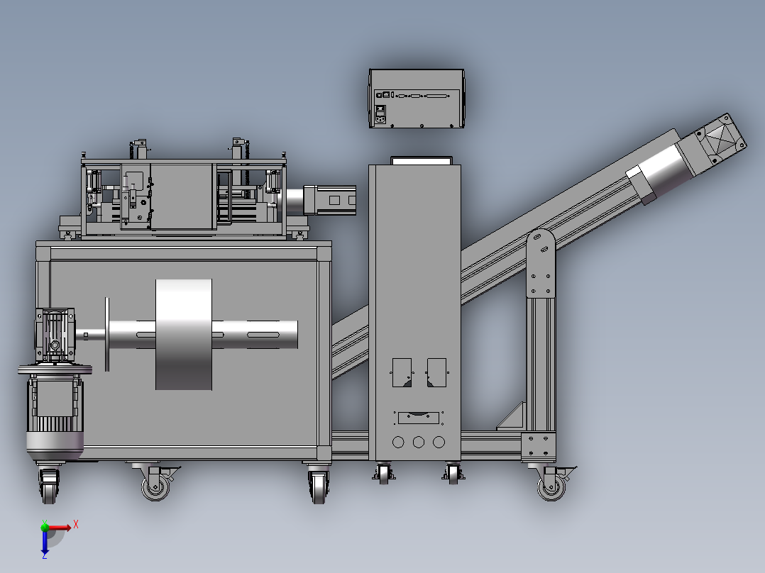 自动包装机设备俯视图