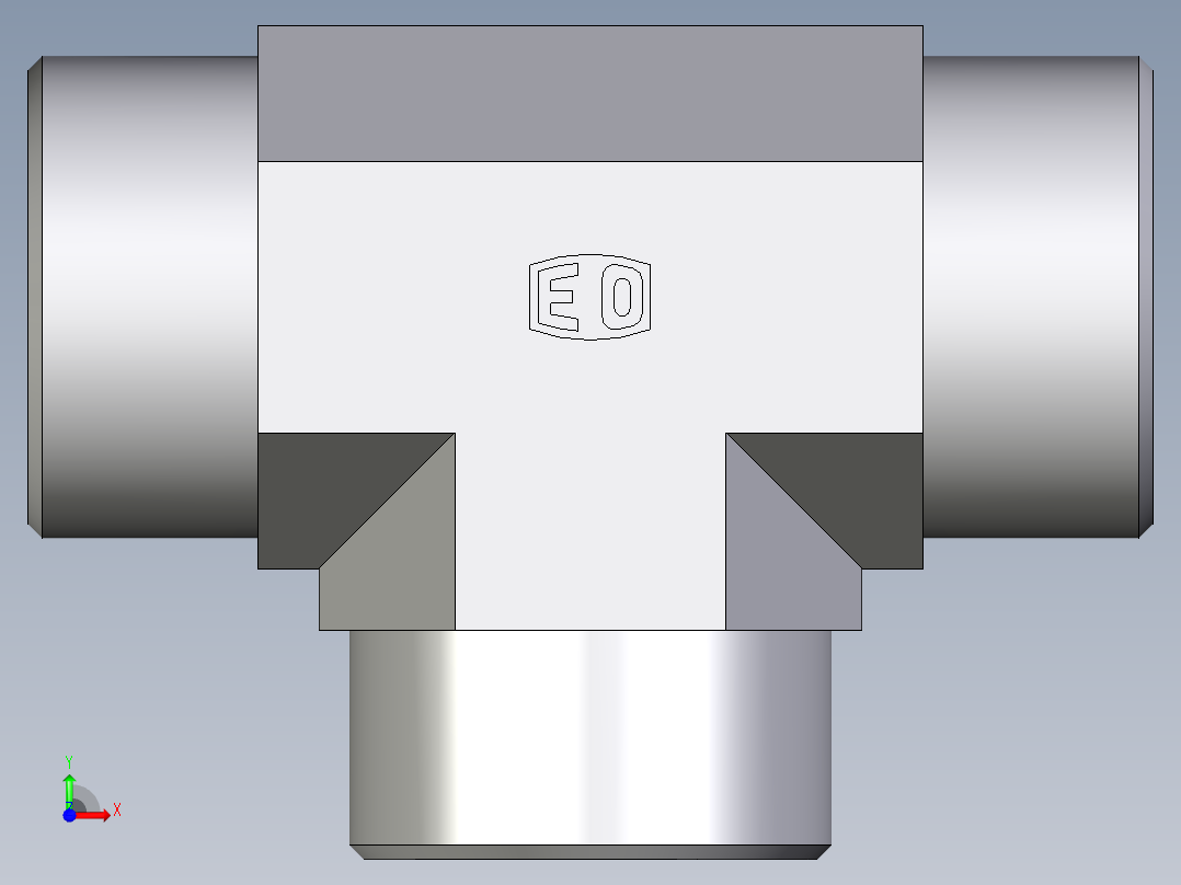 卡套式工业通用硬管接头EO_Union_tee_T30SCFX前视图