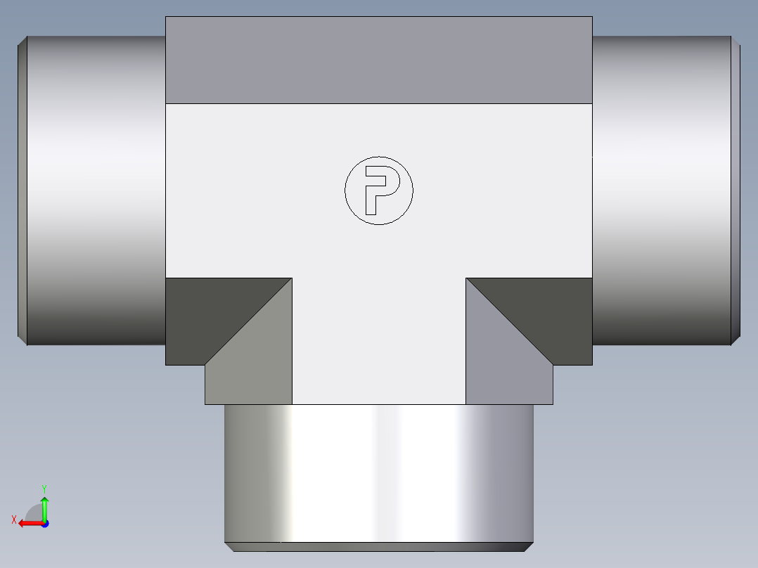 卡套式工业通用硬管接头EO_Union_tee_T30SCFX后视图