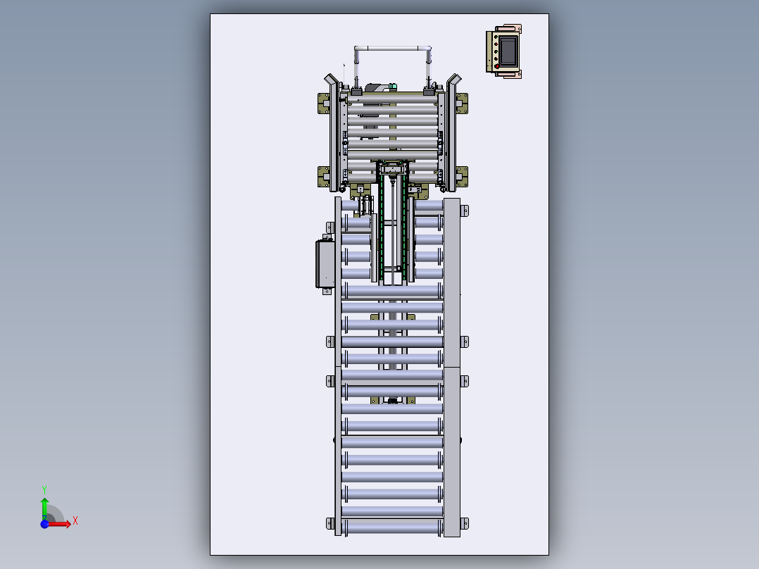 上下料滚筒线sw18可编辑前视图