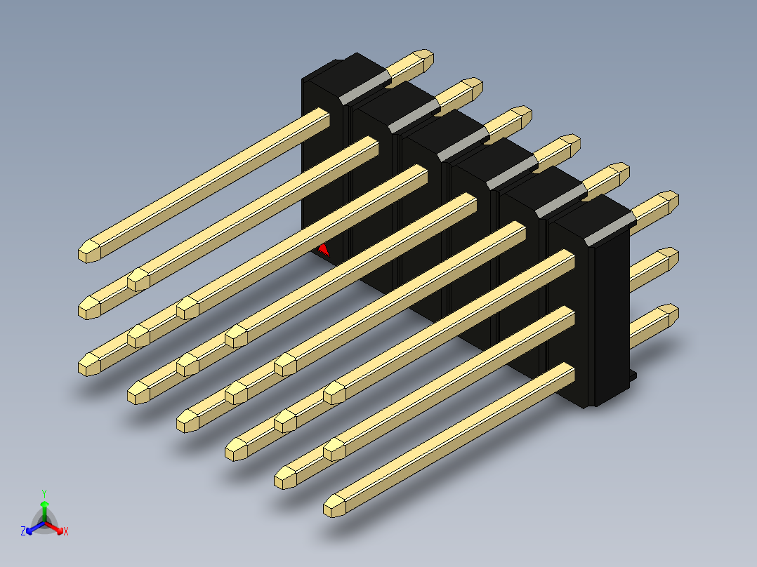 彩色公头100mil（2.54mm）系列-DS1021_black_3x06p_100mil_Type5_rev1.0