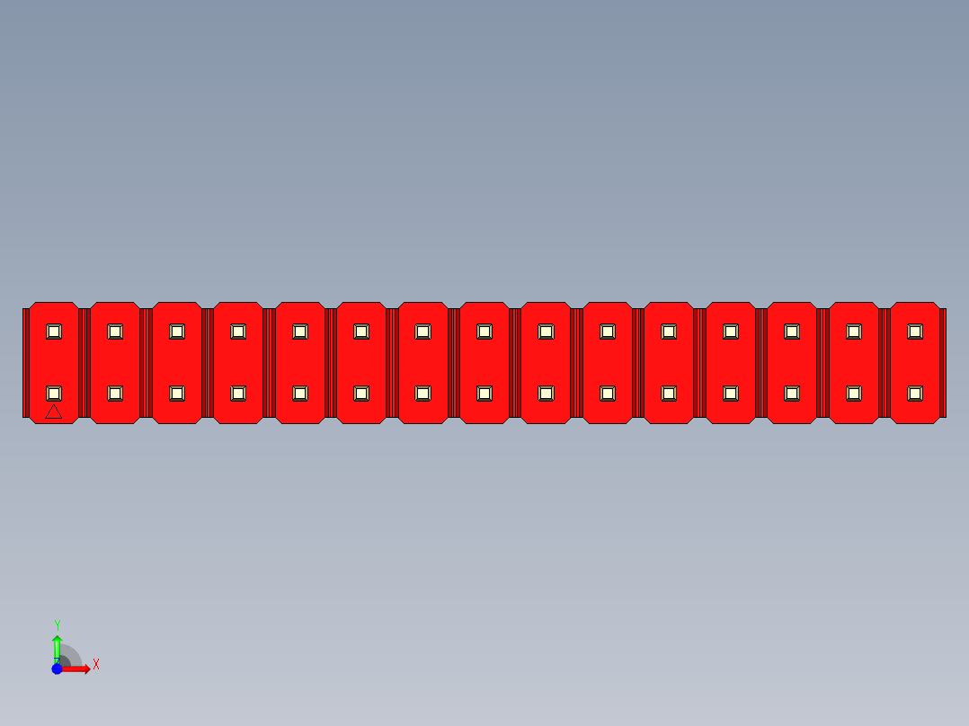 彩色公头100mil（2.54mm）系列-DS1021_red_2x15p_100mil_Type5_rev1.0前视图