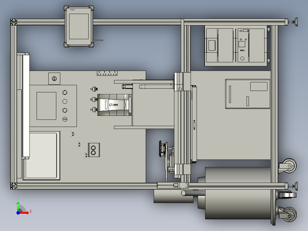 蒸压器不同规格激光打标工作台前视图