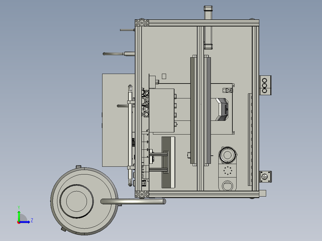 蒸压器不同规格激光打标工作台左视图