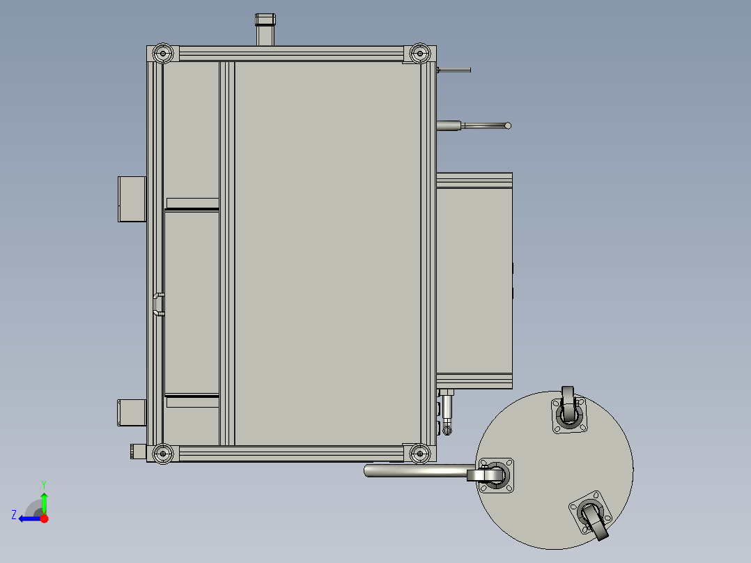 蒸压器不同规格激光打标工作台右视图