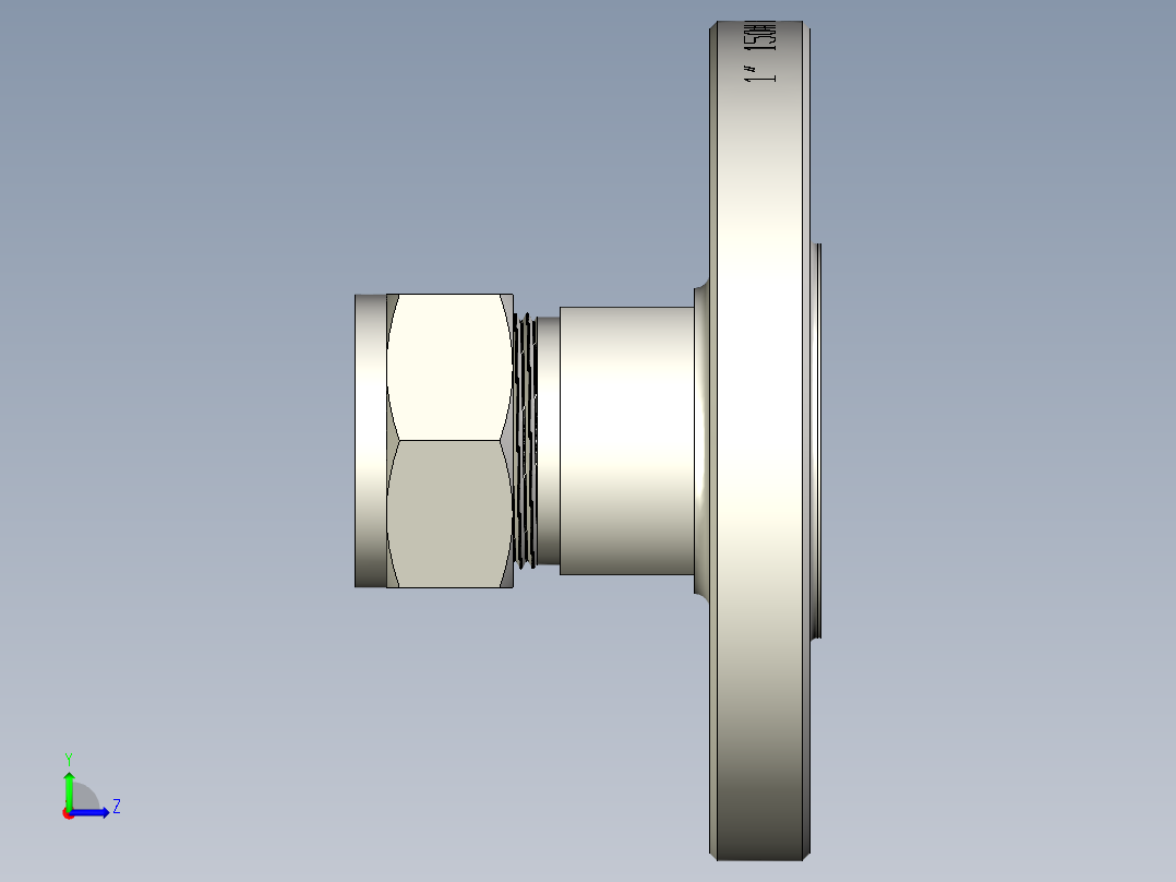 不锈钢ANSI法兰适配器，1英寸。世伟洛克卡套管接头，NPS 1英寸左视图