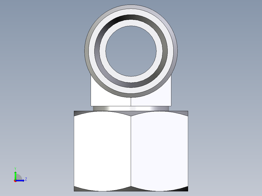 卡套式工业通用硬管接头EO_Swivel_nut_branch_tee_ET15LOMD71左视图