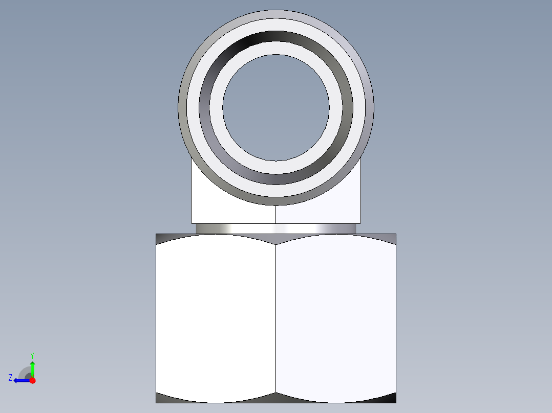 卡套式工业通用硬管接头EO_Swivel_nut_branch_tee_ET15LOMD71右视图
