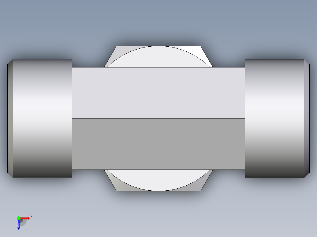 卡套式工业通用硬管接头EO_Swivel_nut_branch_tee_ET15LOMD71俯视图