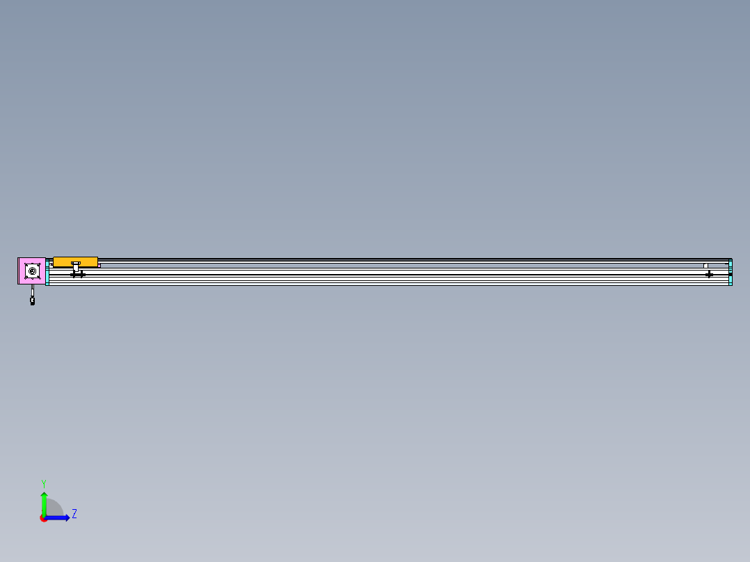 东锦同步带传动-直线滑台模组DH170B-L150-S2050-BL-P400W-C3左视图