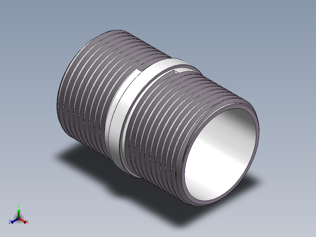 对丝-圆边等径 DN20正等轴测图