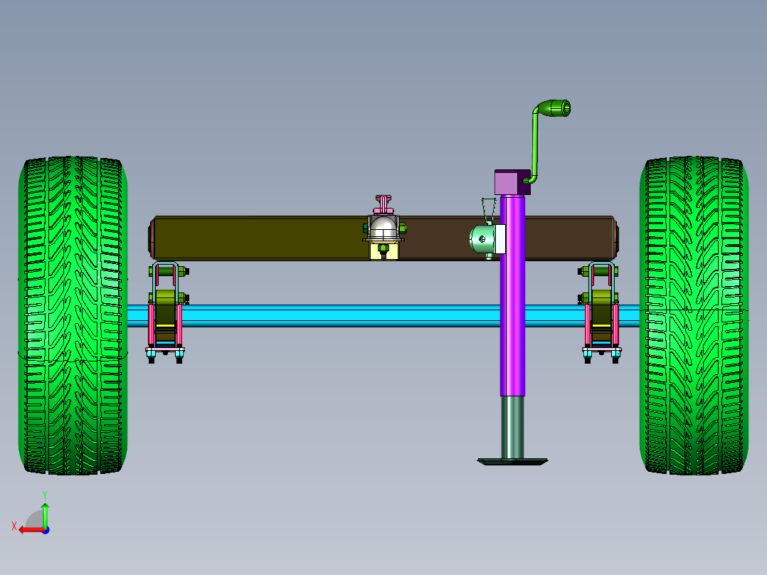 摩托小型车辆用拖车后视图