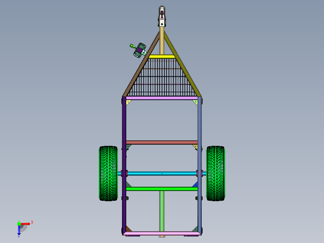 摩托小型车辆用拖车俯视图