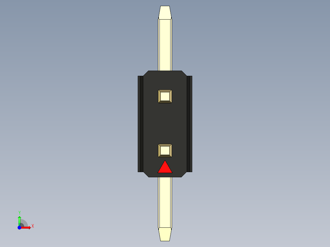 彩色公排针 100mil 2.54mm 系列-DS1022_black_02p_100mil_TypeSMT_rev1.0前视图