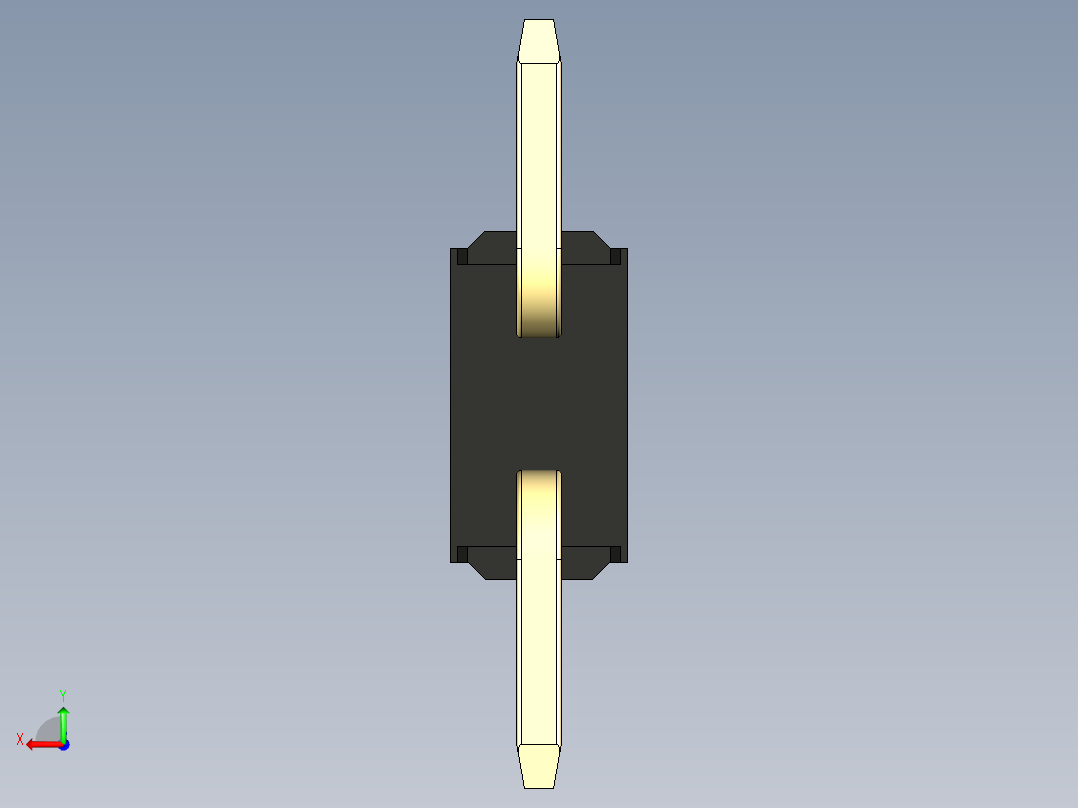 彩色公排针 100mil 2.54mm 系列-DS1022_black_02p_100mil_TypeSMT_rev1.0后视图