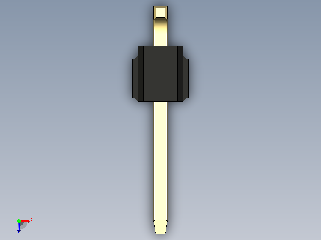彩色公排针 100mil 2.54mm 系列-DS1022_black_02p_100mil_TypeSMT_rev1.0俯视图