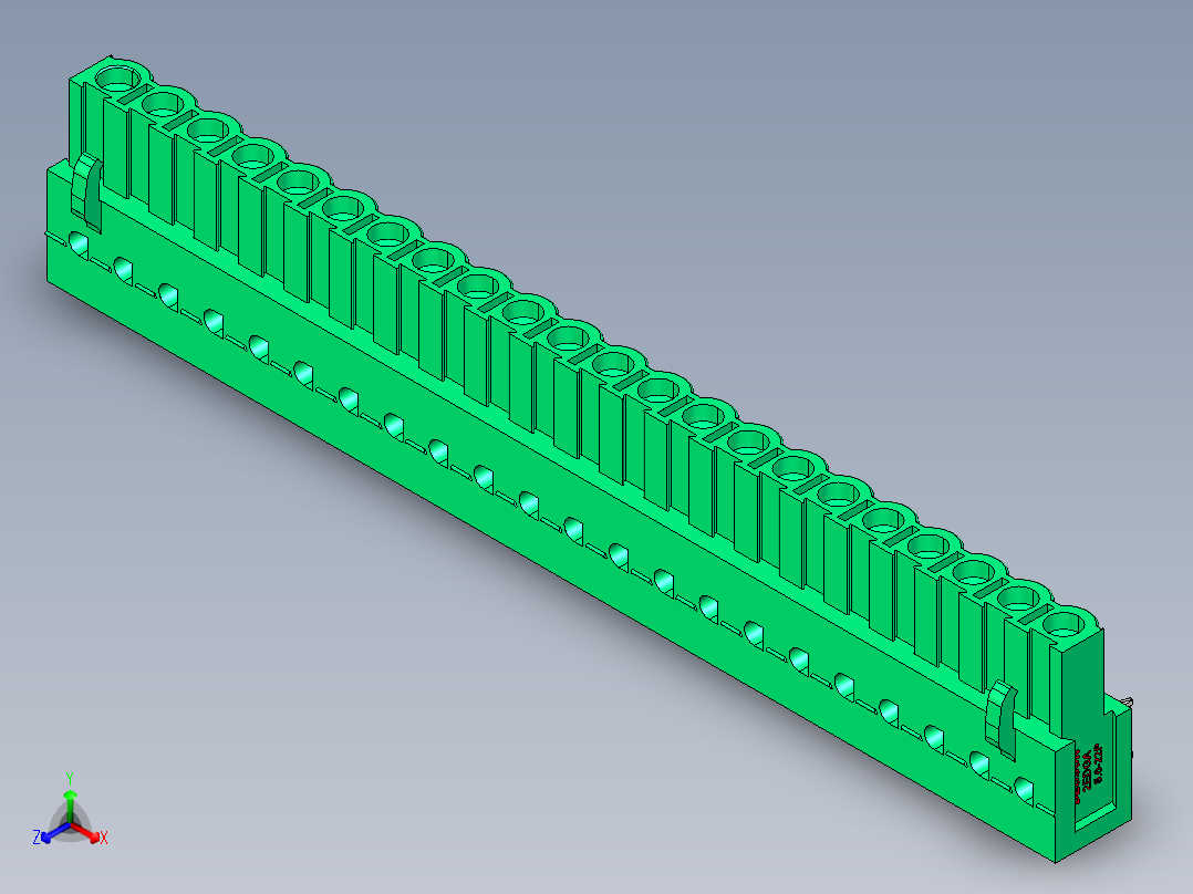 DEGSON 2EDG 系列 5.0mm 可插拔接线端子组-2EDGA-5.0-22P-14-00AH正等轴测图