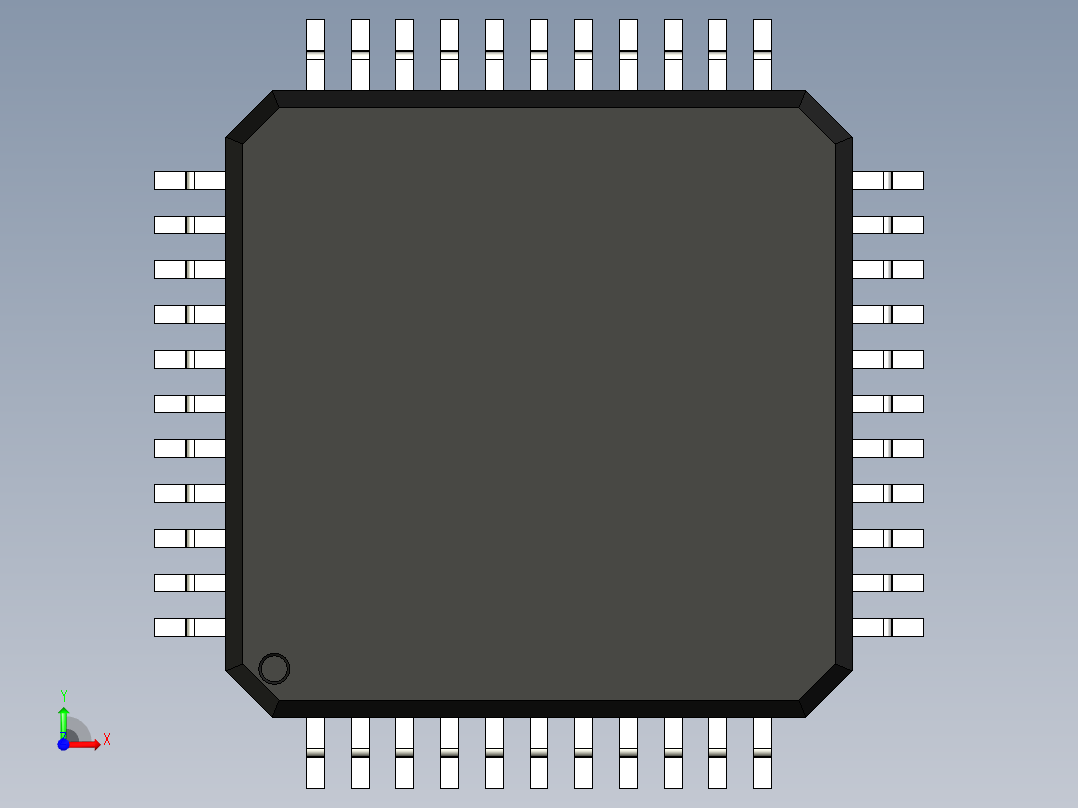 元器件3D封装QFP44_FPT-44P-M04153前视图