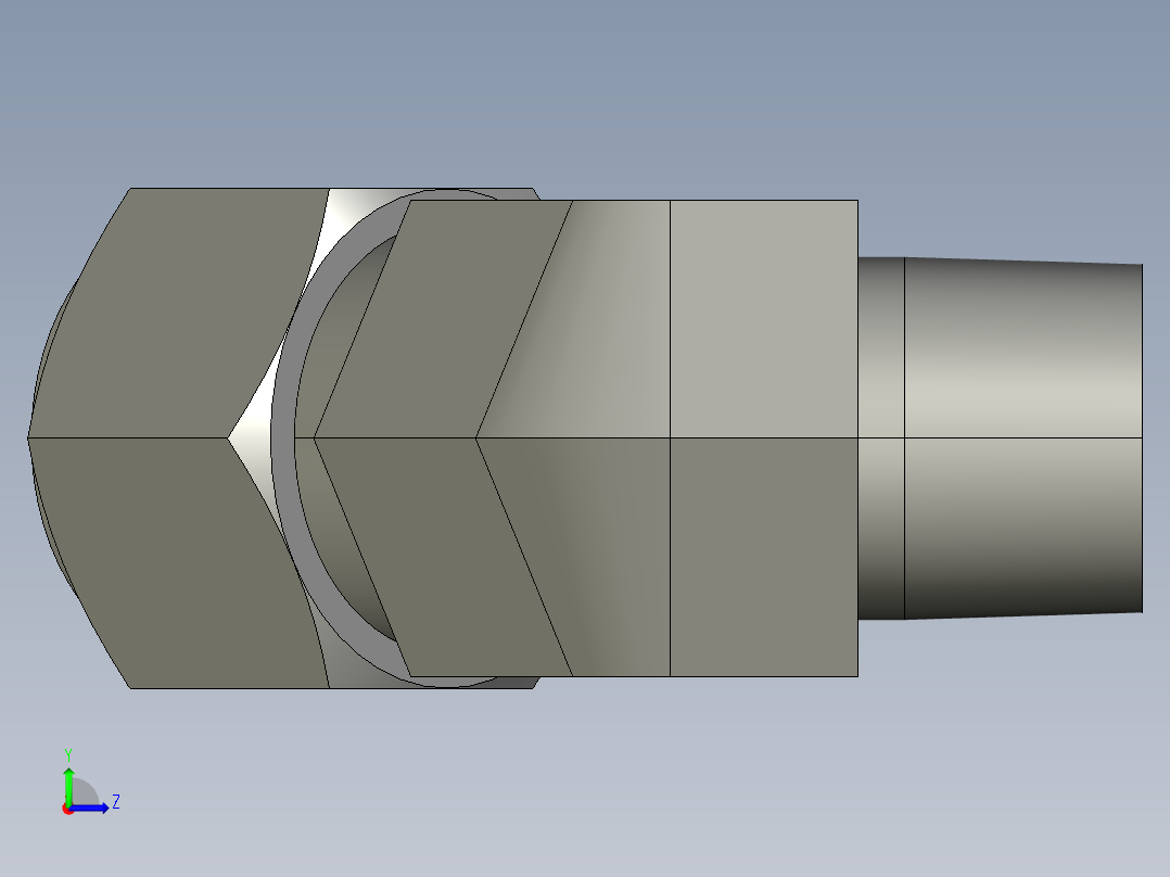 卡套式工业通用硬管接头14_vbu-s左视图