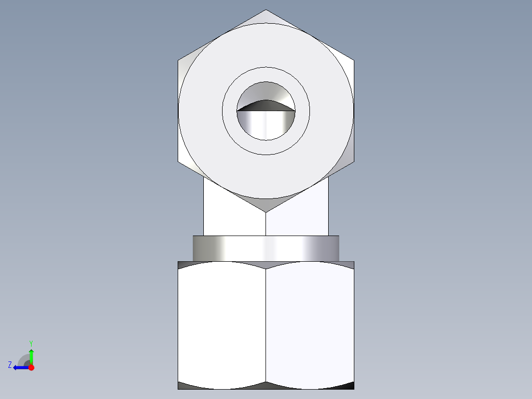 卡套式工业通用硬管接头EO_Union_elbow_W12S71右视图