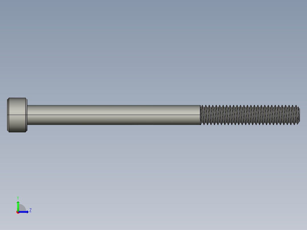 M4 x 0.7mm Thread 55mm LONG SOCKET HEAD CAP SCREW.STEP左视图