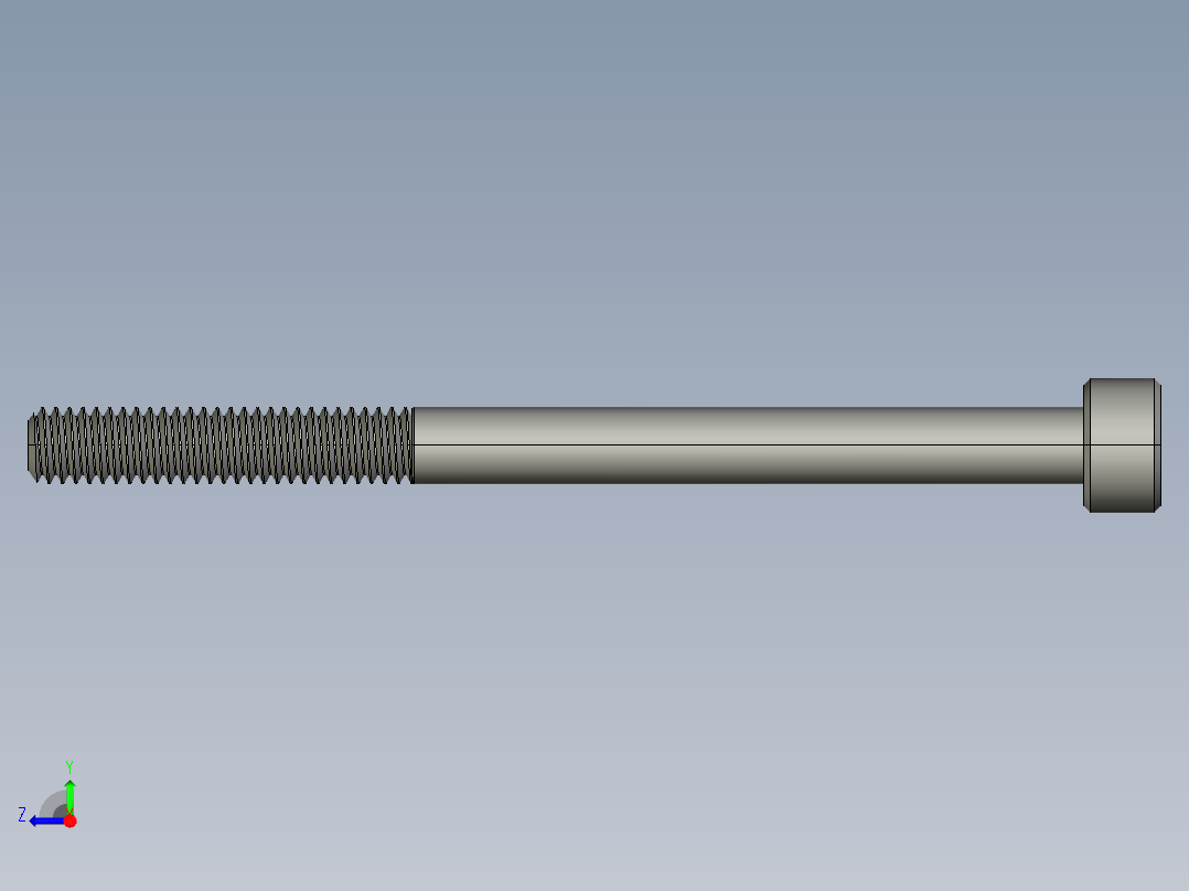 M4 x 0.7mm Thread 55mm LONG SOCKET HEAD CAP SCREW.STEP右视图