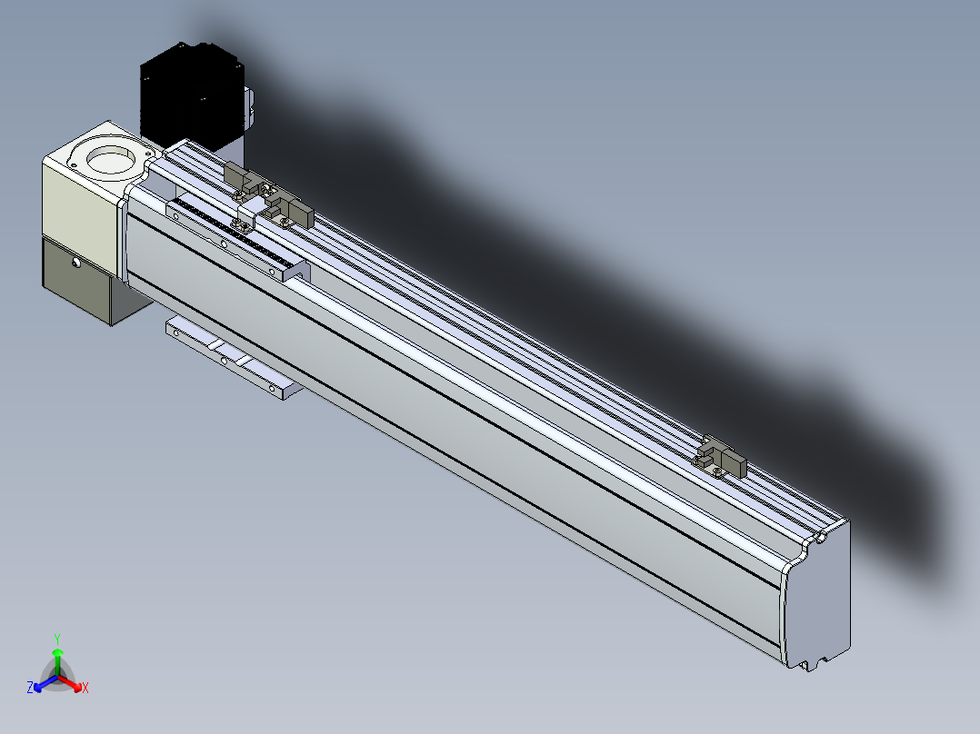 同步带滑台-半封闭B10H-L45-S400-LD-P40-D3正等轴测图