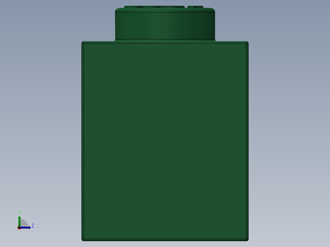 乐高套装 4421基本积木-4111844 - 3009 Dark Green Brick 1 x 6.SLDPRT左视图