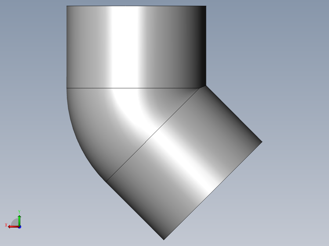 PVC管件-1.5in 45_Elbow左视图