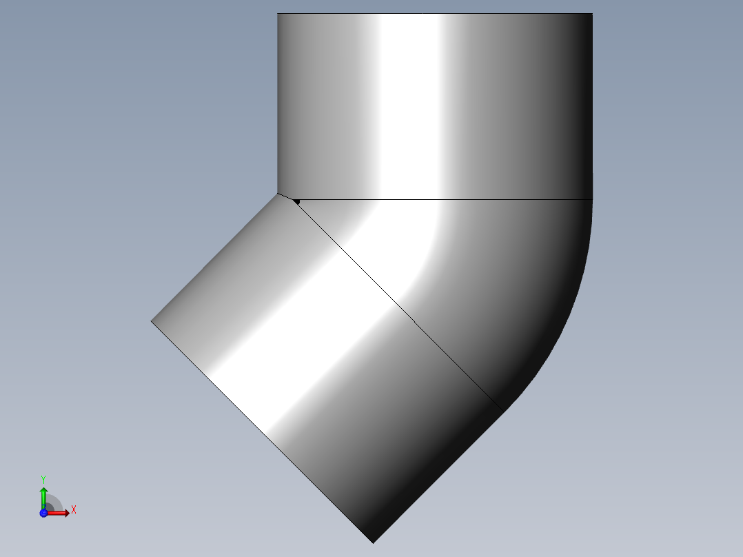 PVC管件-1.5in 45_Elbow右视图