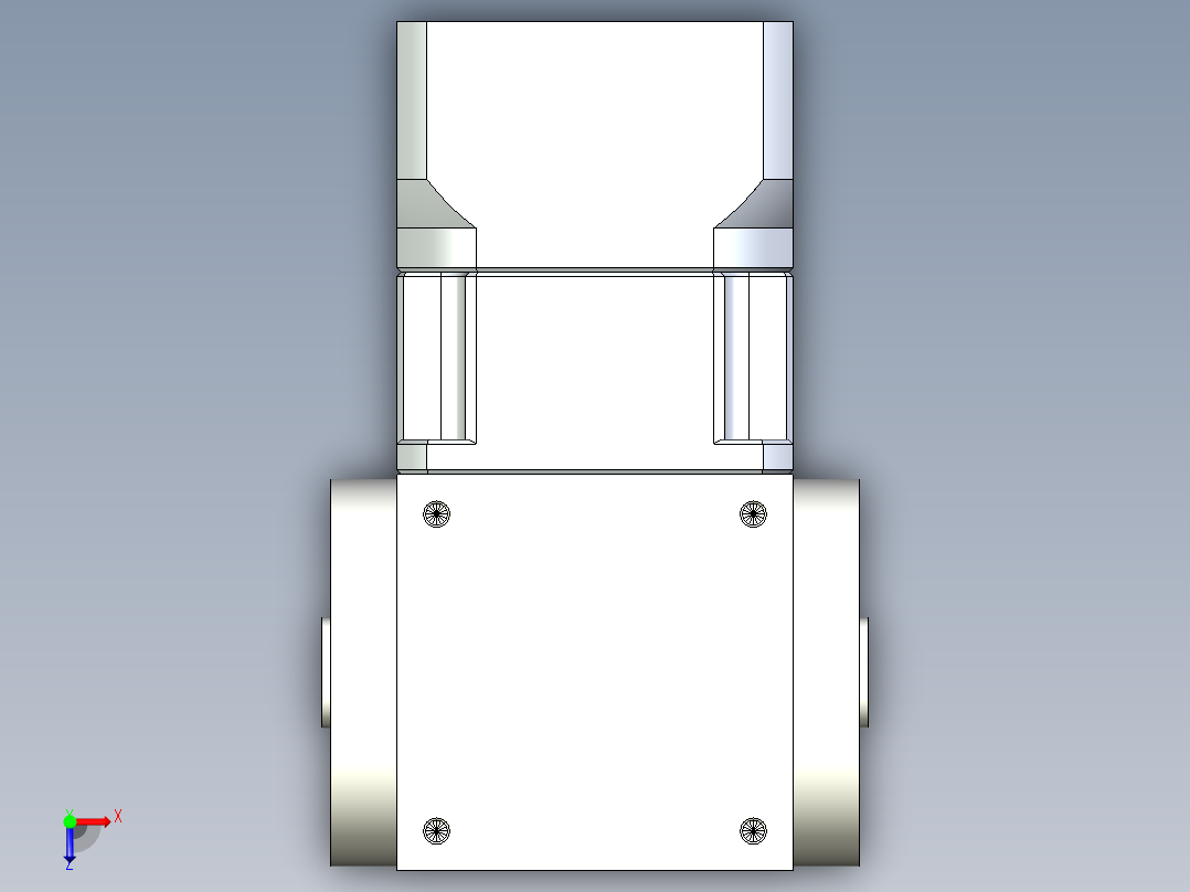 换向器PW90双孔 PGH90-L1 14-50-70-M4.stp俯视图