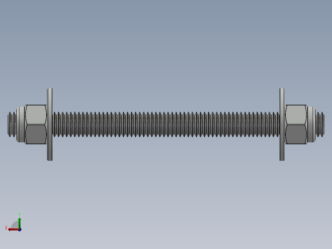 紧固件-0.5000 All-Thread后视图