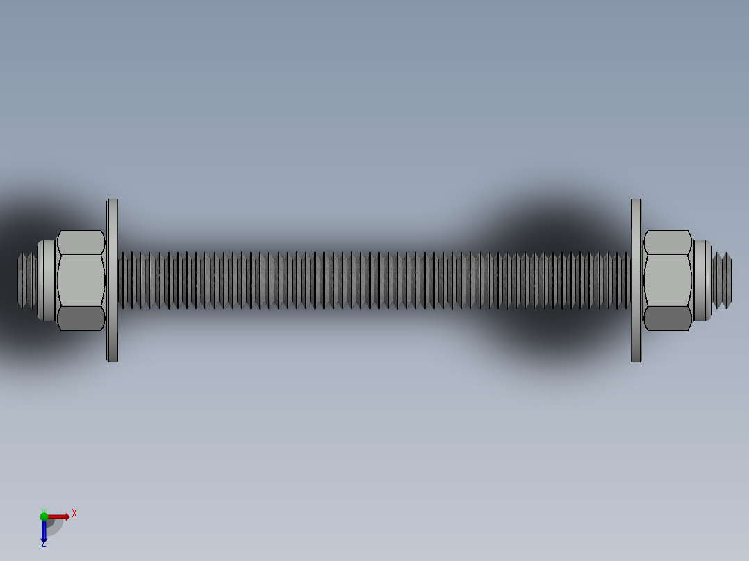 紧固件-0.5000 All-Thread俯视图