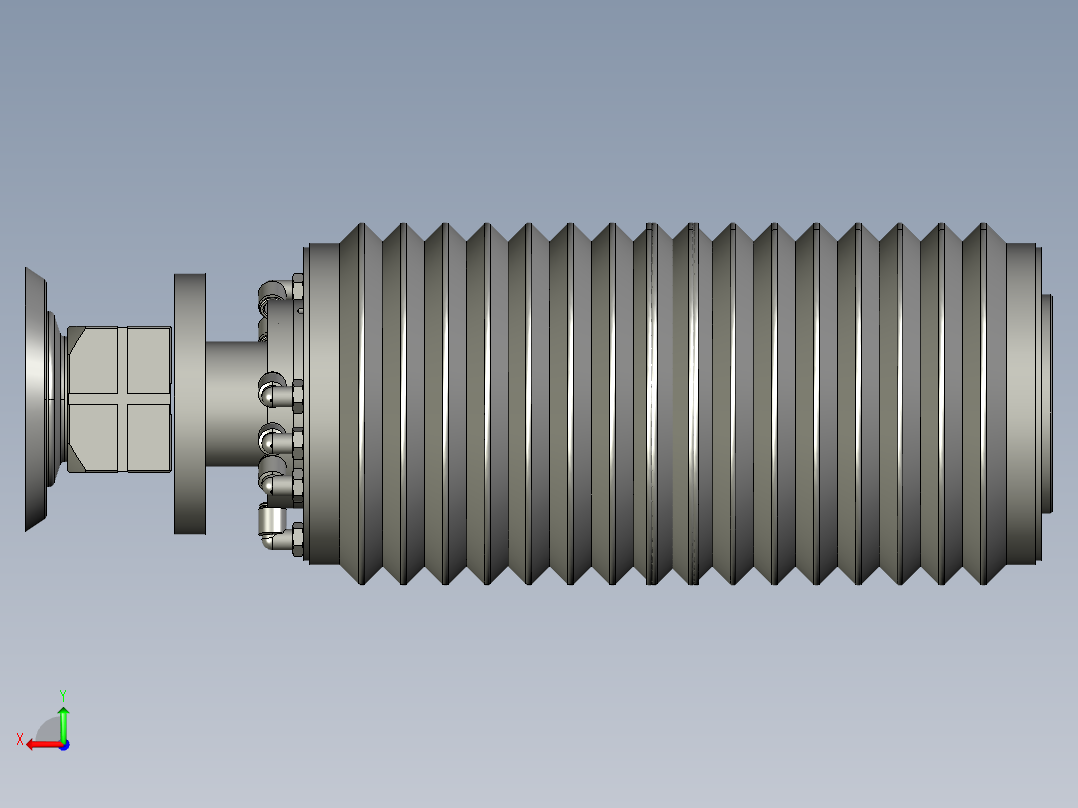 万向柔性机器人气动打磨头后视图