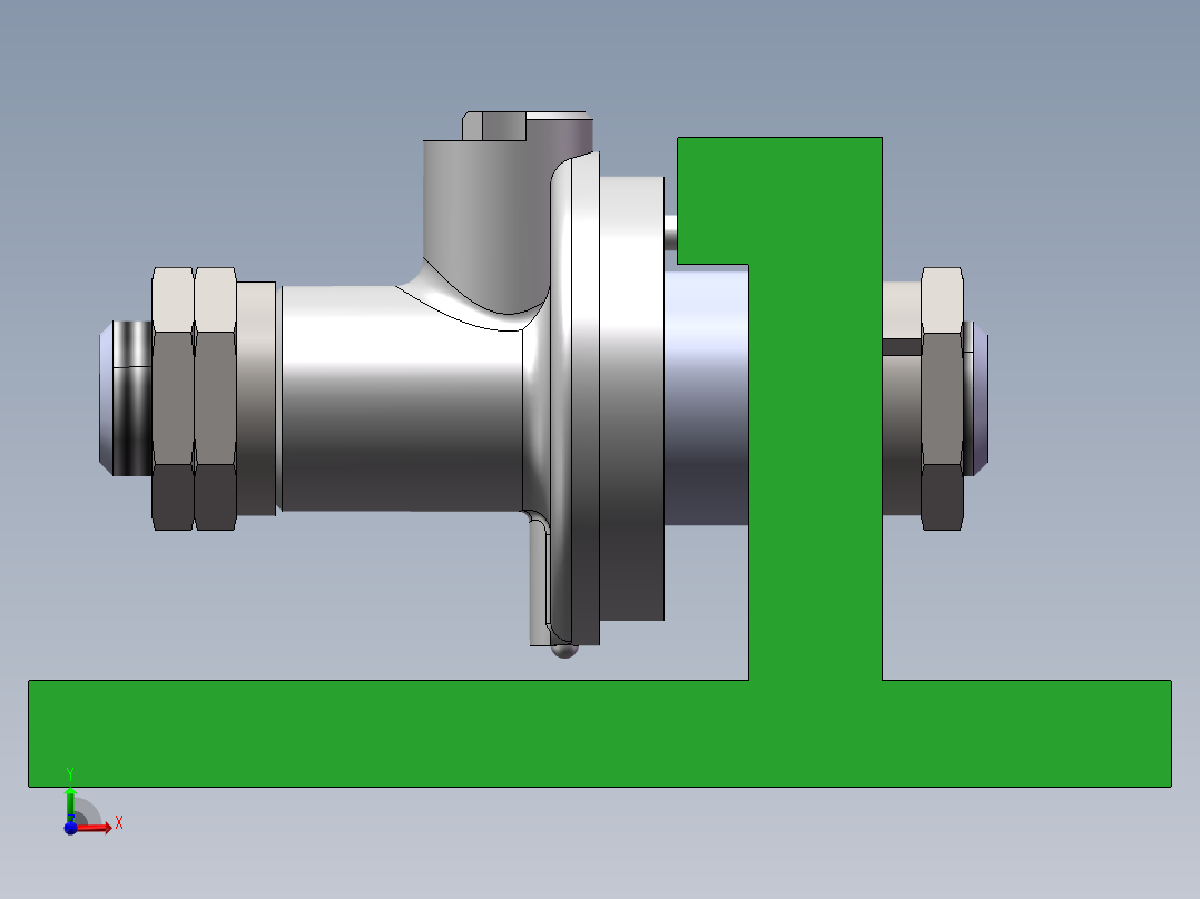注油器油阀座加工工艺及铣135°的缺口夹具设计【含三维SolidWorks】前视图