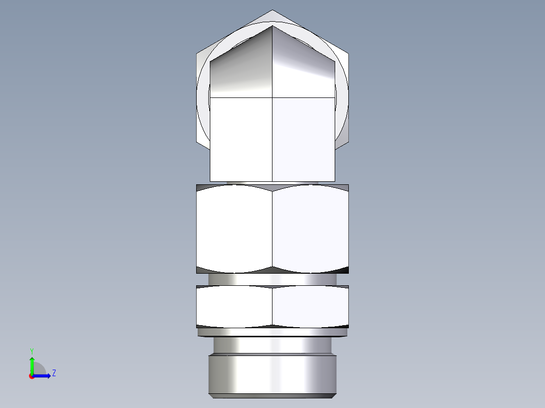卡套式工业通用硬管接头EO_Assembled_adjustable_standpipe_elbow_EVW30SR71左视图