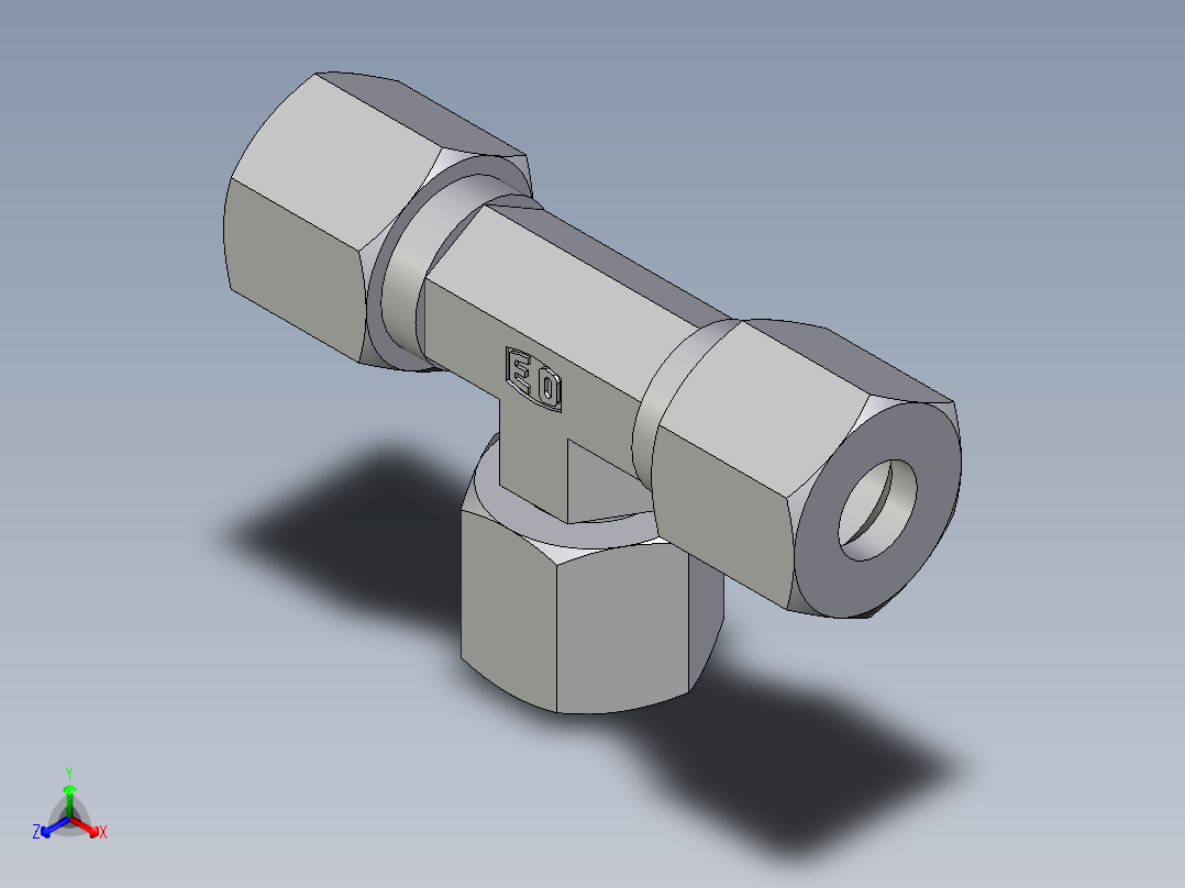 卡套式工业通用硬管接头EO_Swivel_nut_branch_tee_ET08LCF