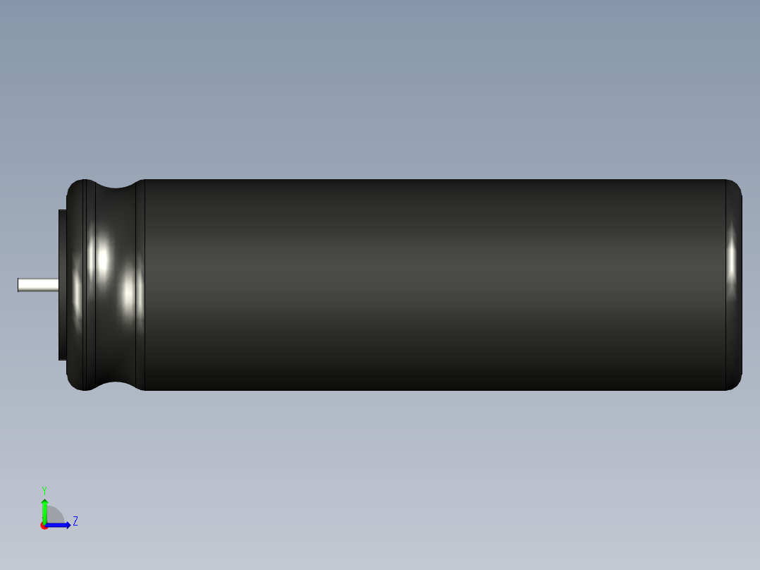 无源元件封装-CAP_RAD_D12.5x40_POL_BK左视图