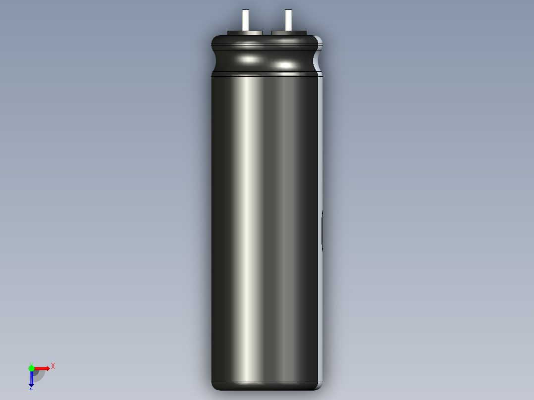 无源元件封装-CAP_RAD_D12.5x40_POL_BK俯视图