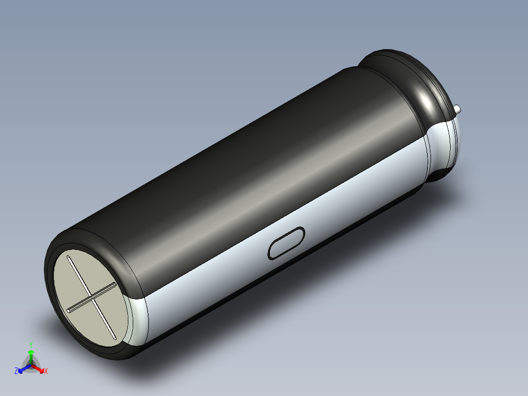 无源元件封装-CAP_RAD_D12.5x40_POL_BK正等轴测图