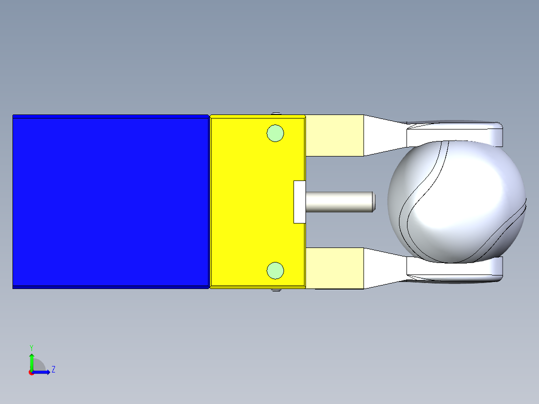 球类夹持器设计模型左视图