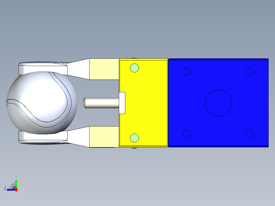球类夹持器设计模型右视图