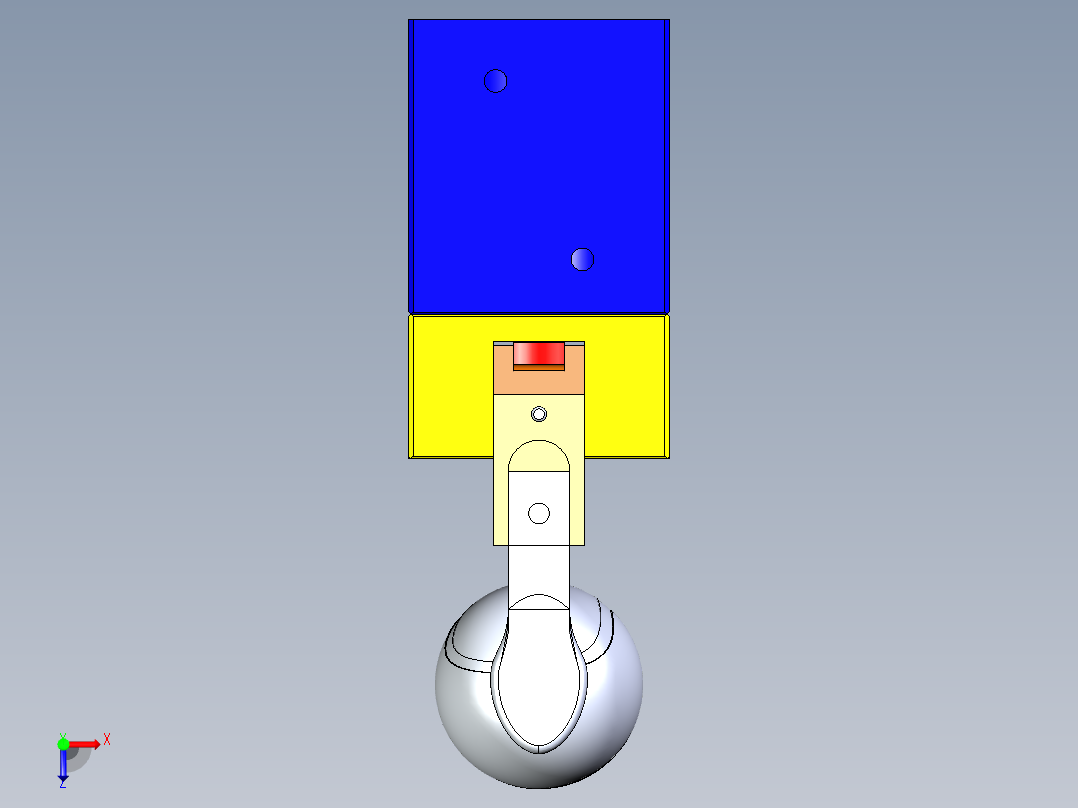 球类夹持器设计模型俯视图
