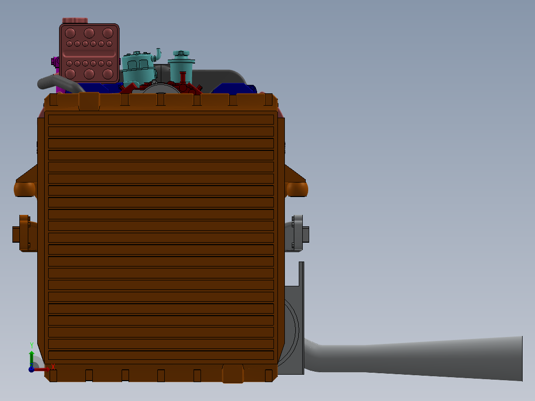 发动机 V8前视图