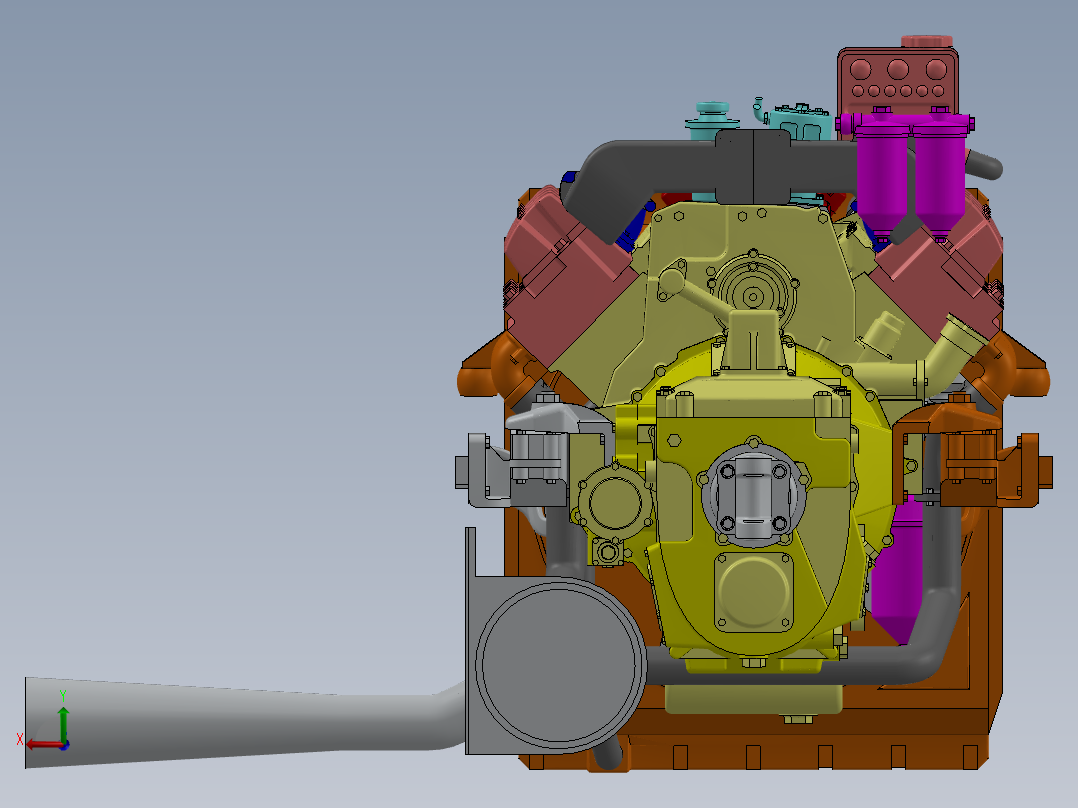 发动机 V8后视图