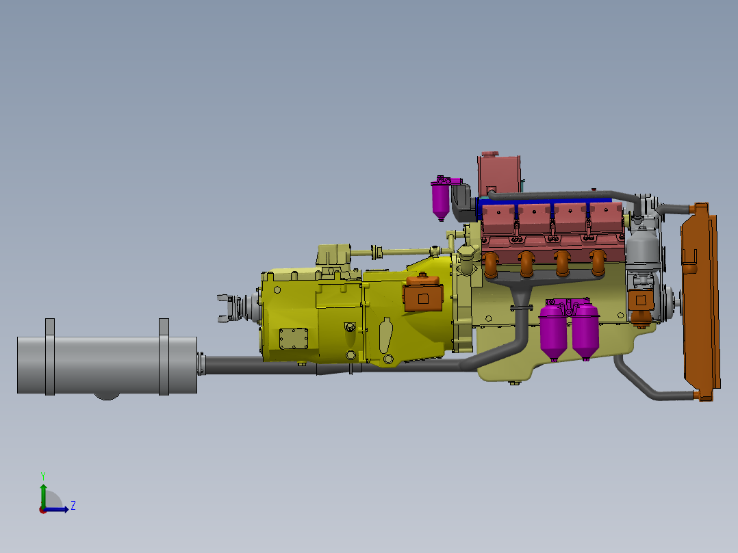 发动机 V8左视图